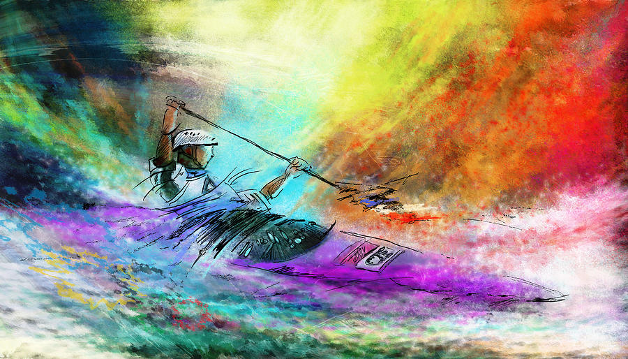 Olympics Canoe Slalom 03 Painting by Miki De Goodaboom