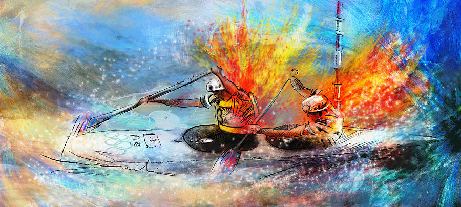 Olympics Canoe Slalom 05 Painting by Miki De Goodaboom