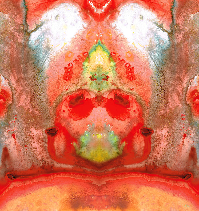 Om - Red Meditation - Abstract Art By Sharon Cummings Painting by Sharon Cummings