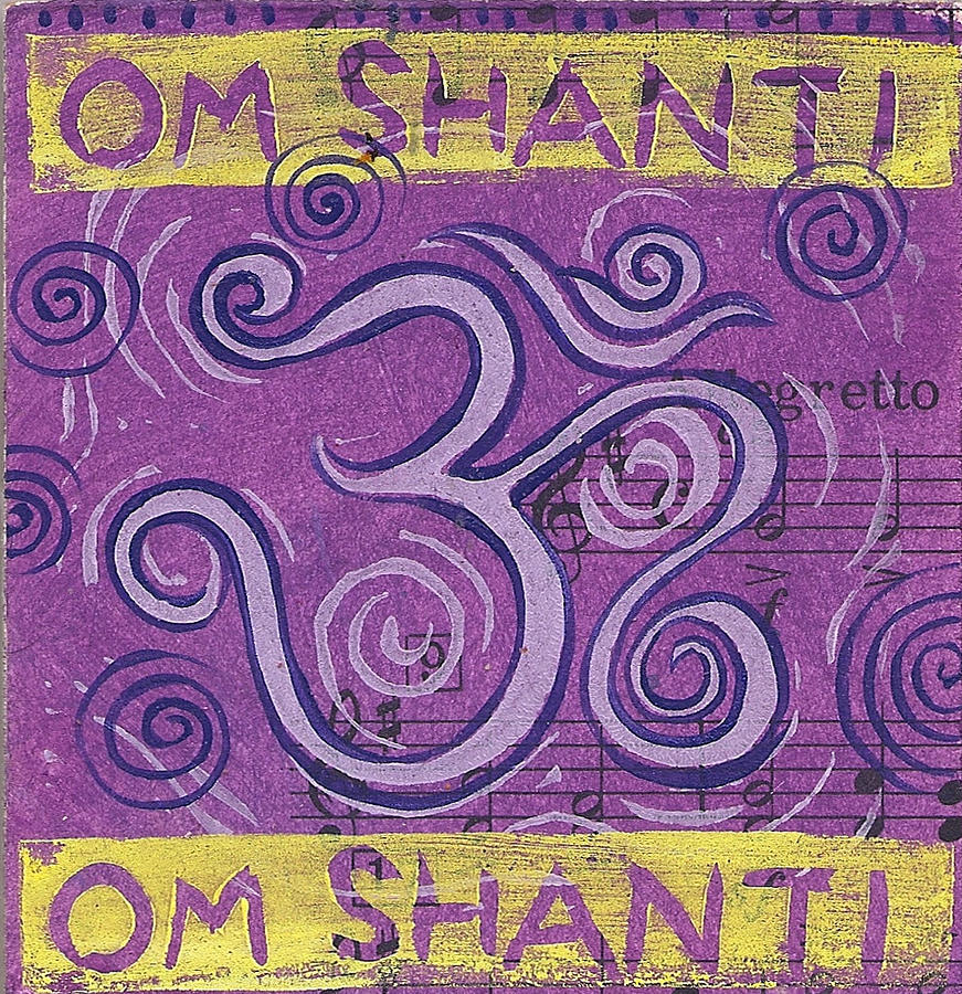 Om Shanti Swirl Dance Mixed Media by Jennifer Mazzucco