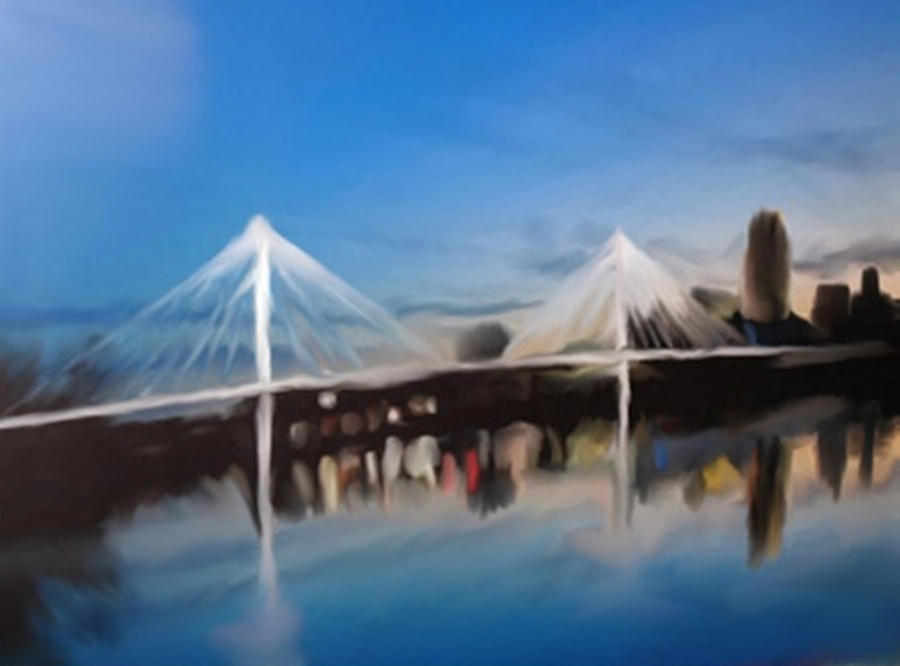 Omaha Bob Kerry Walking Bridge Painting by Dennis Buckman - Fine Art ...