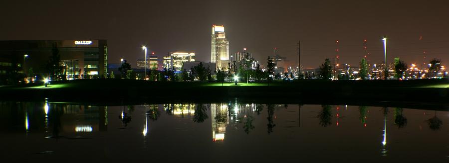 Omaha skyline reflection Photograph by Jetson Nguyen