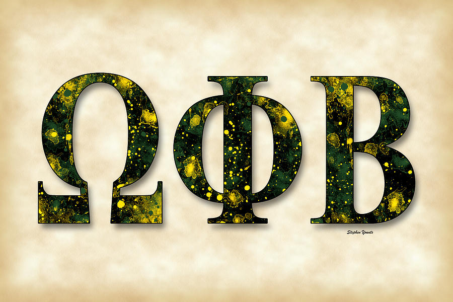 Omega Phi Beta - Parchment Digital Art by Stephen Younts