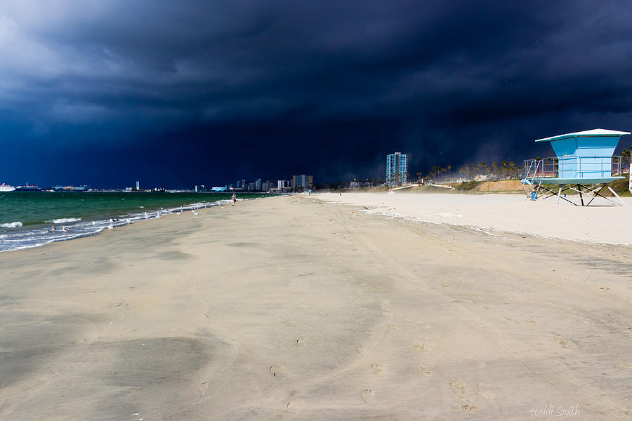 Architecture Photograph - Ominous Sky Over Long Beach by Heidi Smith