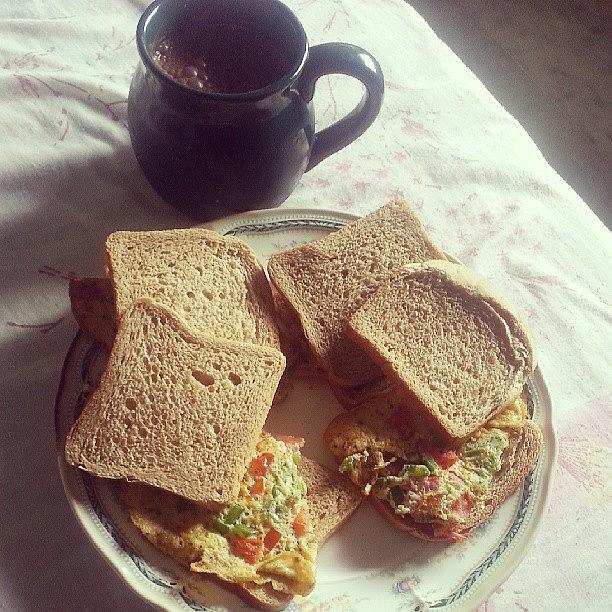 Omlette With Oregano N Toast Bread + Photograph by Erwin Nath