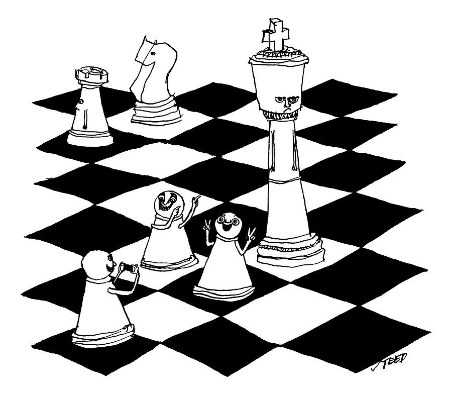 On A Chessboard Drawing by Edward Steed