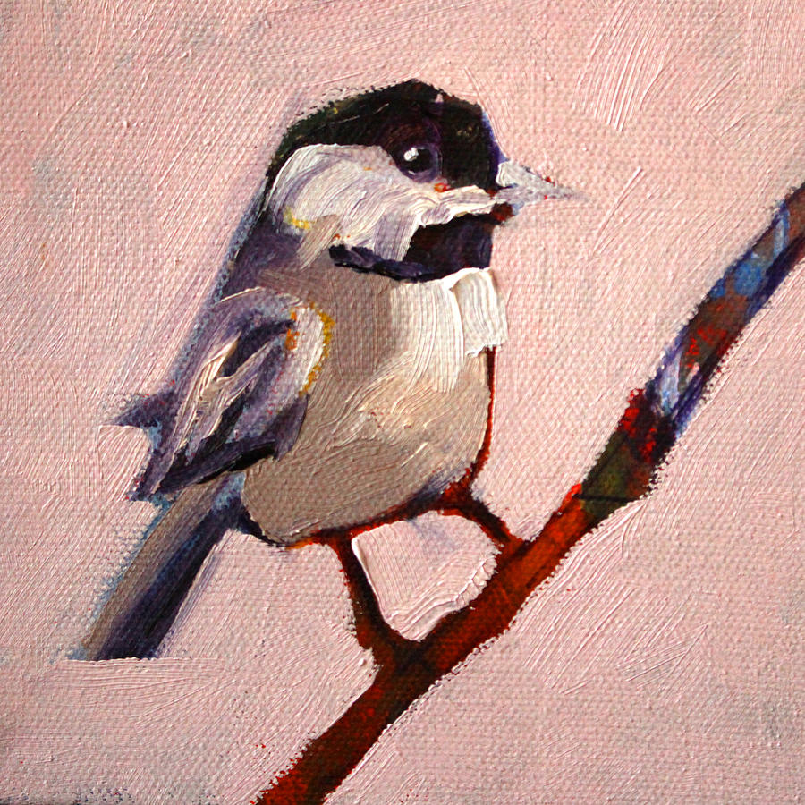 Chickadee Painting - On a Limb by Nancy Merkle