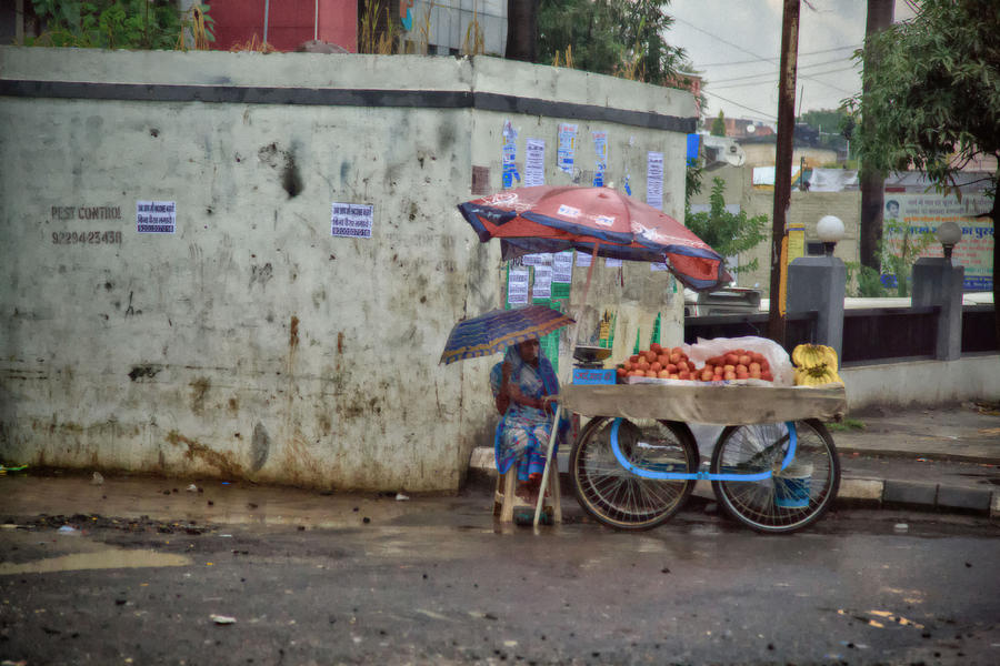 On a Rainy Day In Indore Photograph by John Hoey