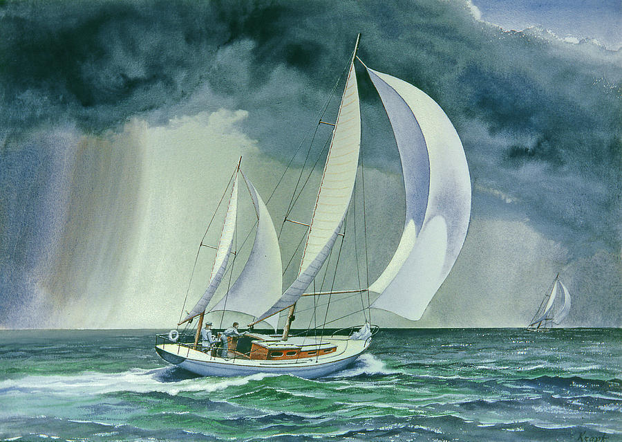 Seascape Painting - On A Reach by Paul Krapf Seascape Painting - On A Reach by Paul Krapf