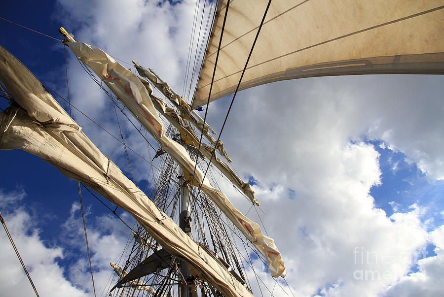 On A Sail Ship Photograph