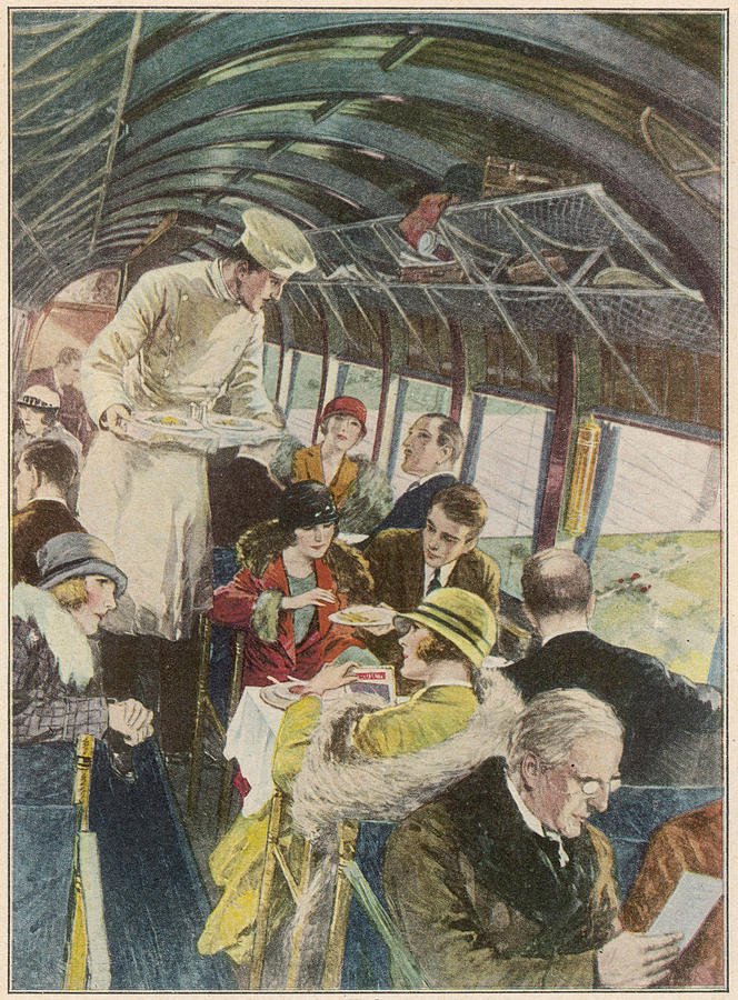 On Board An Imperial Airways Air-liner Drawing By Mary Evans Picture 