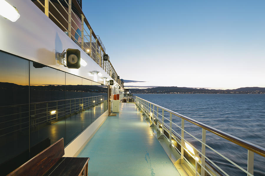 On board of a cruise ship, Mediterranean Sea in the evening Photograph by Westend61