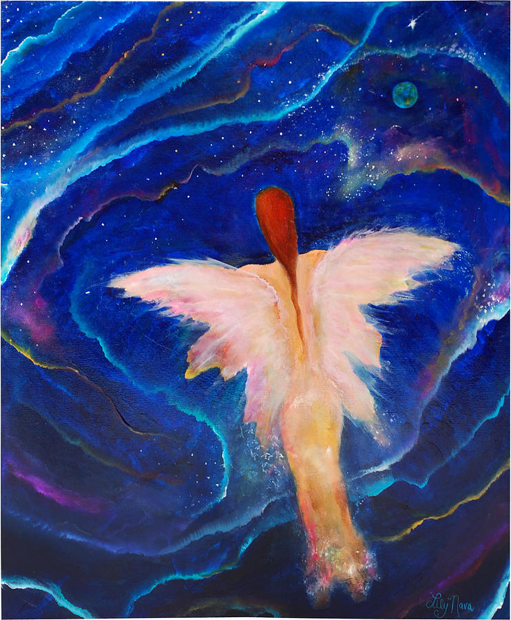 Angel Painting - On Call by Lily Nava-Nicholson