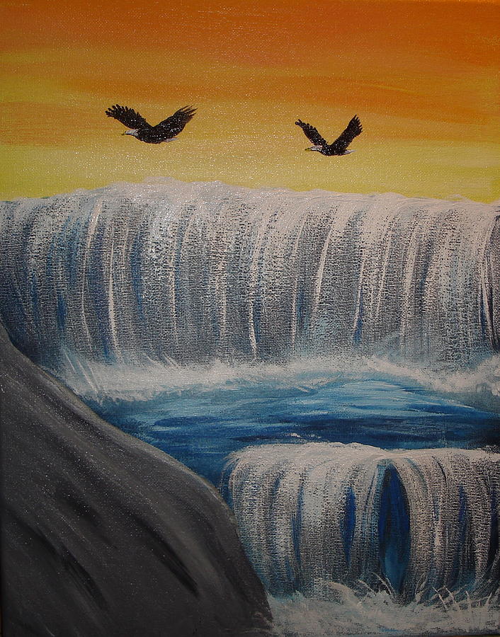 On Eagles Wings Painting by Angie Butler