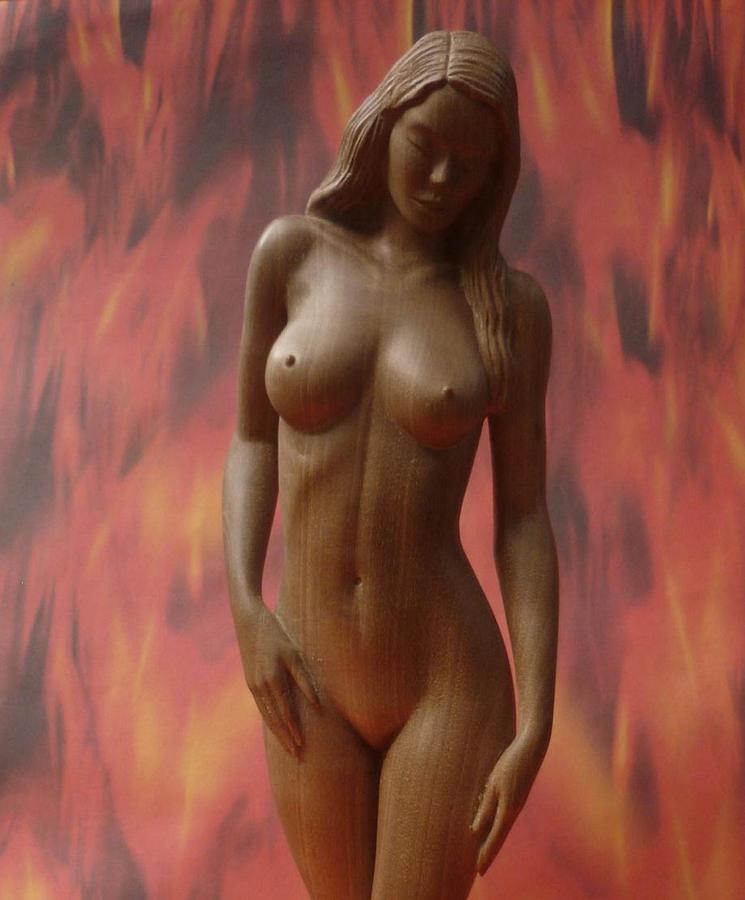On Fire - Sculpture of Nude Woman Sculpture by Ronald Osborne