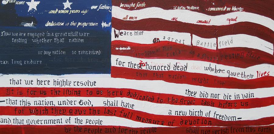 Flag Painting - On Hallowed Ground by Lawrence Dugan Flag Painting - On Hallowed Ground by Lawrence Dugan