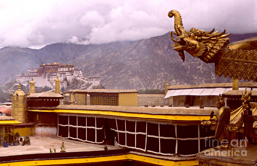Architecture Photograph - On Jokhang Monastery Rooftop by Anna Lisa Yoder