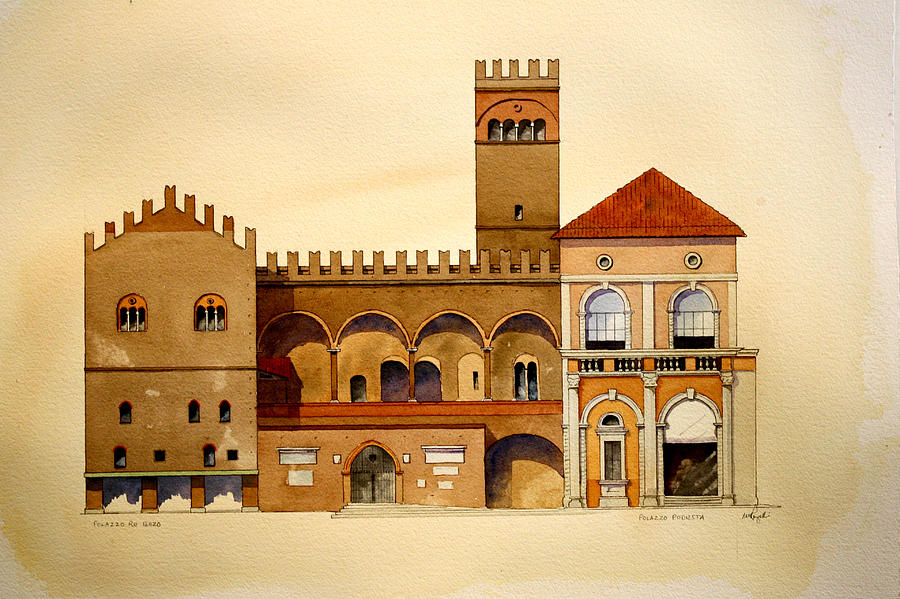 on Piazza Maggiore Painting by William Renzulli