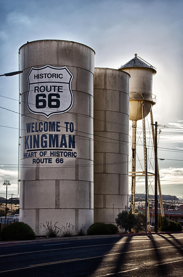 Sign Photograph - On Route 66 in Kingman Arizona by Priscilla Burgers