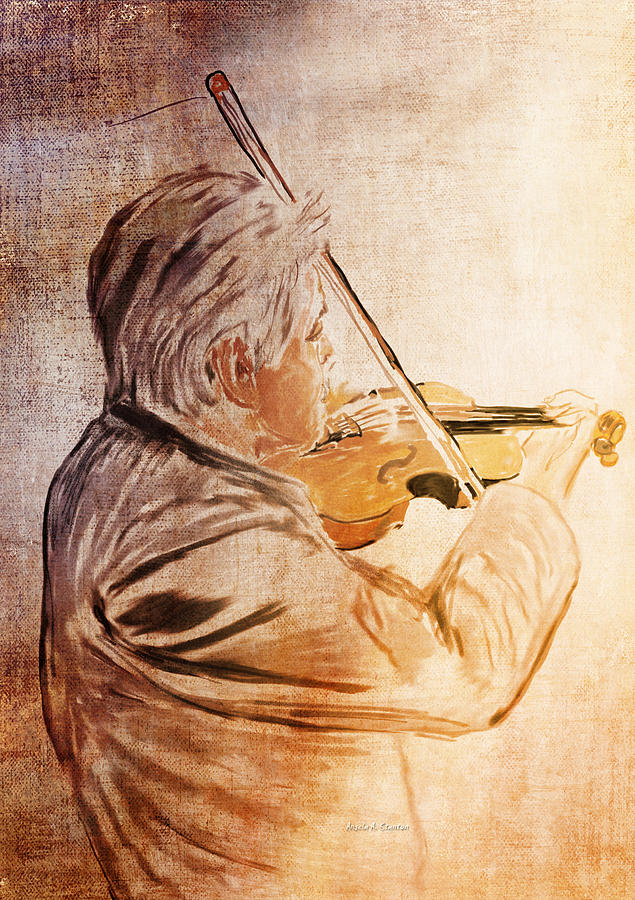 On Stage The Violinist Painting