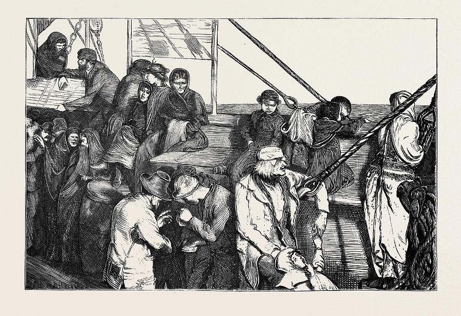 On The Atlantic Steamer Steerage Emigrants Drawing by English School ...