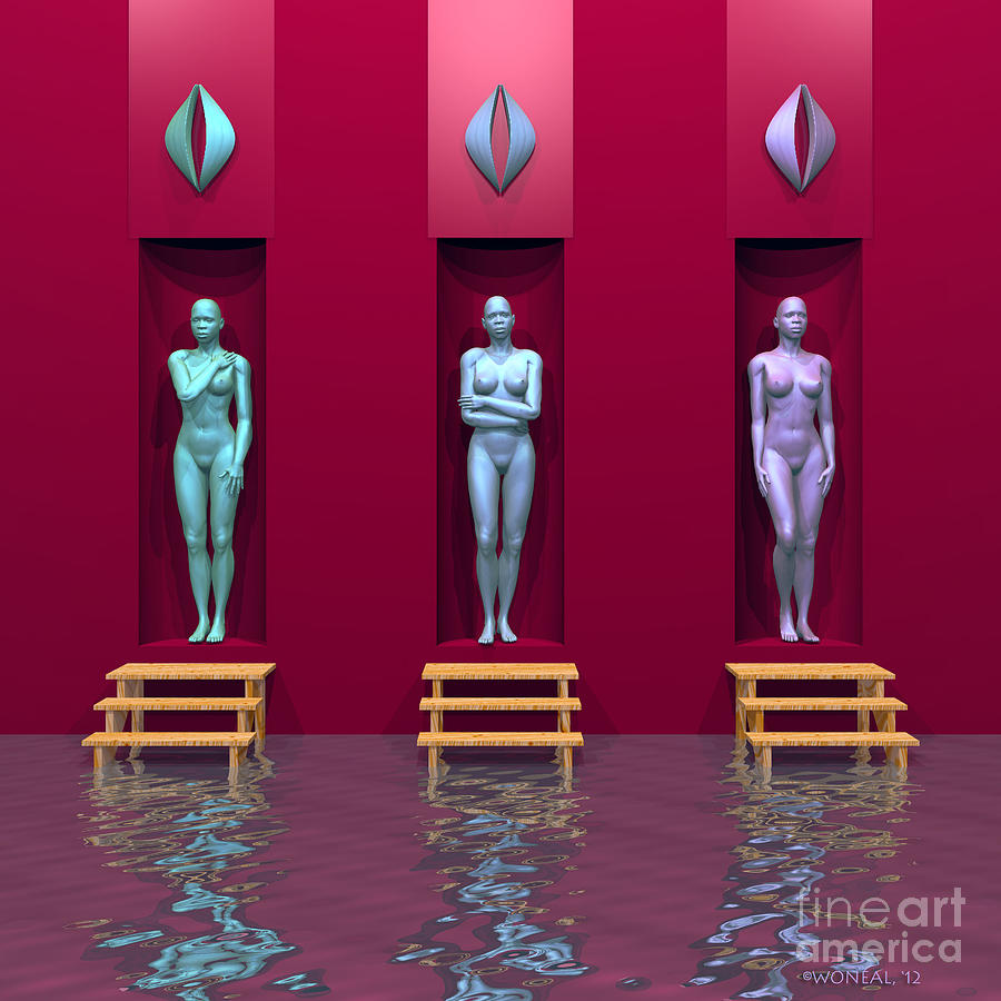 Figures Digital Art - On The Banks of Oestrous by Walter Neal