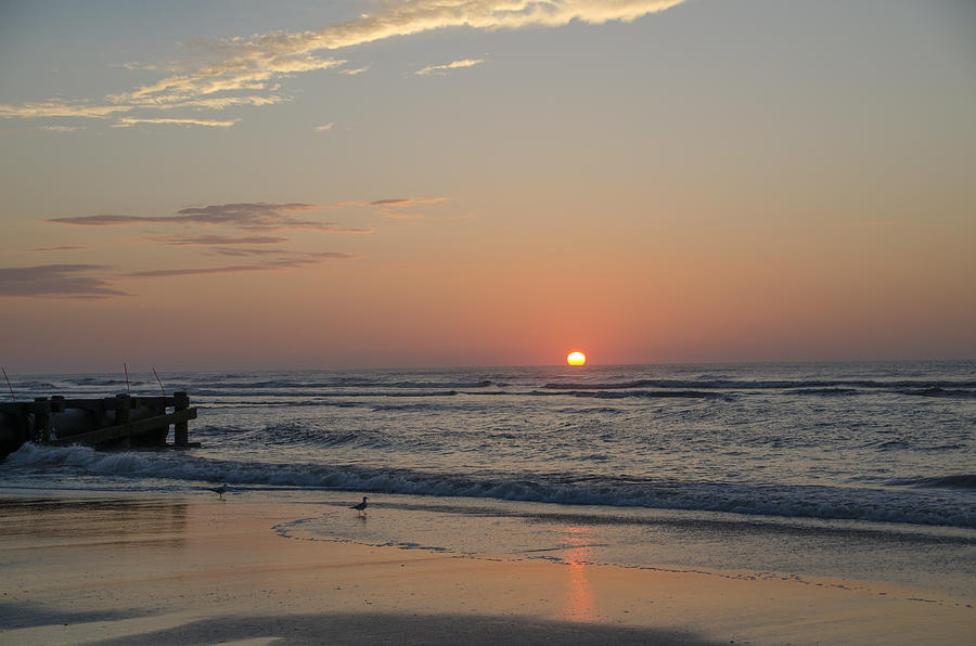 Beach Photograph - On the Beach at Sunrise - Wildwood New Jersey by Bill Cannon