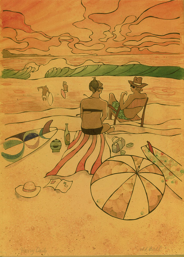 On The Beach Painting by Harry Holiday