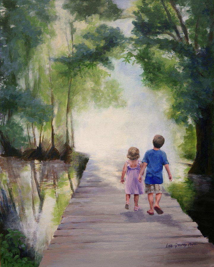 On the Boardwalk Painting by Lisa Pope