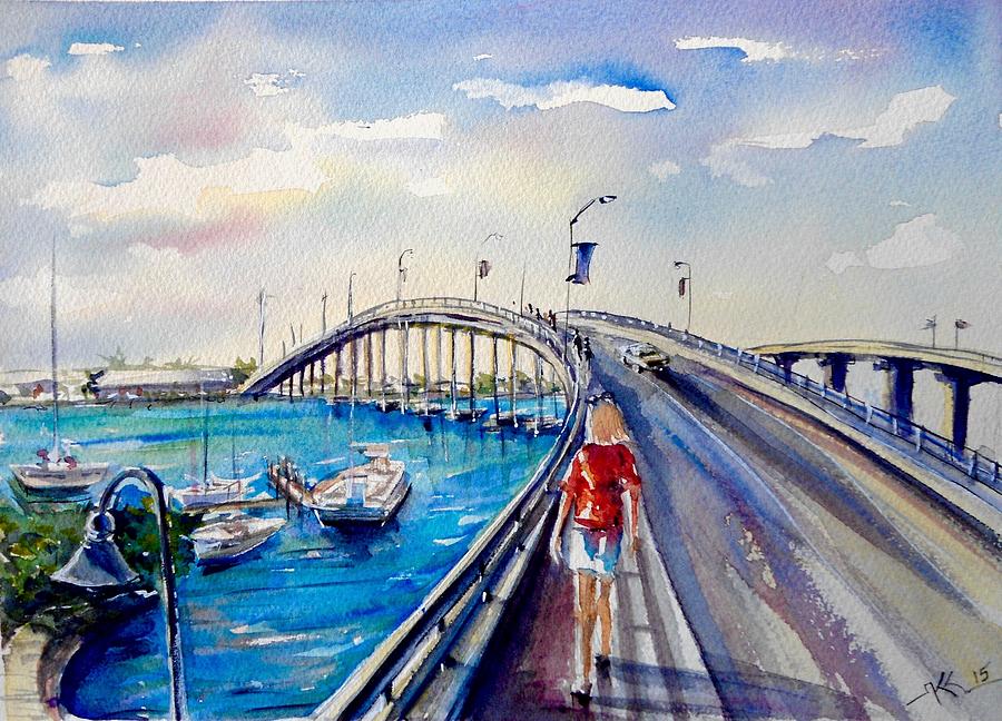 On the bridge Painting by Katerina Kovatcheva