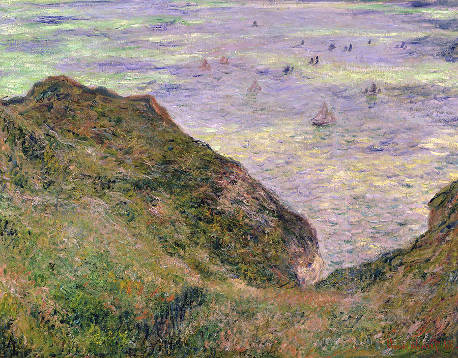 Claude Monet Painting - On the cliff at Pourville by Claude Monet