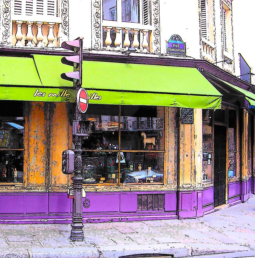 On the corner of Rue Rambuteau Photograph by Jan Matson On the corner of Rue Rambuteau Photograph by Jan Matson