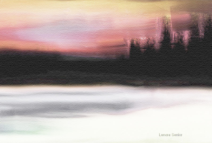On the Edge of the Lake Mixed Media by Lenore Senior
