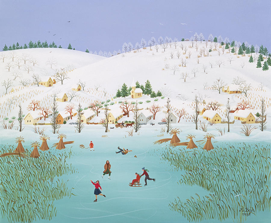 On The Frozen Lake Painting by Magdolna Ban