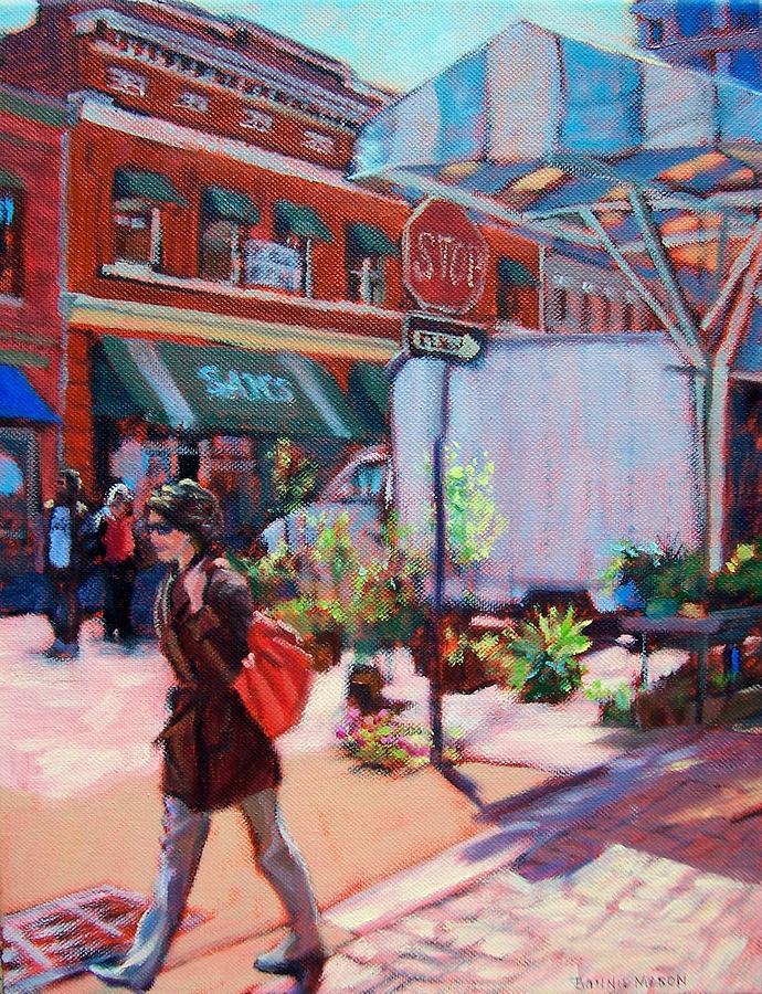 City Scene Painting - On the Market by Bonnie Mason
