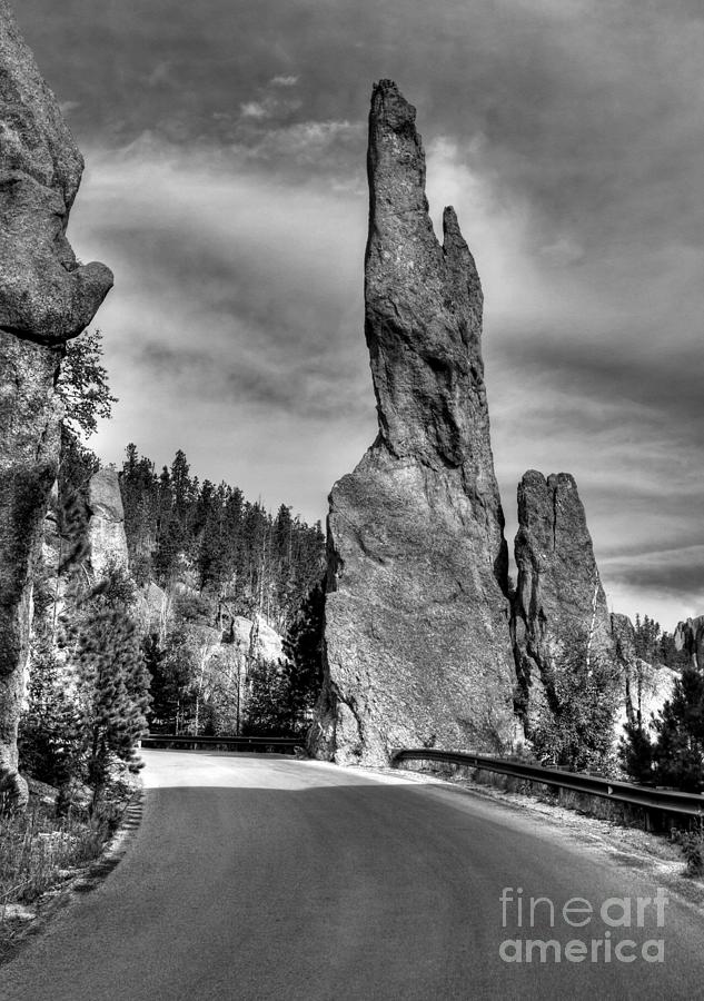 On The Needles Highway 1 BW Photograph by Mel Steinhauer