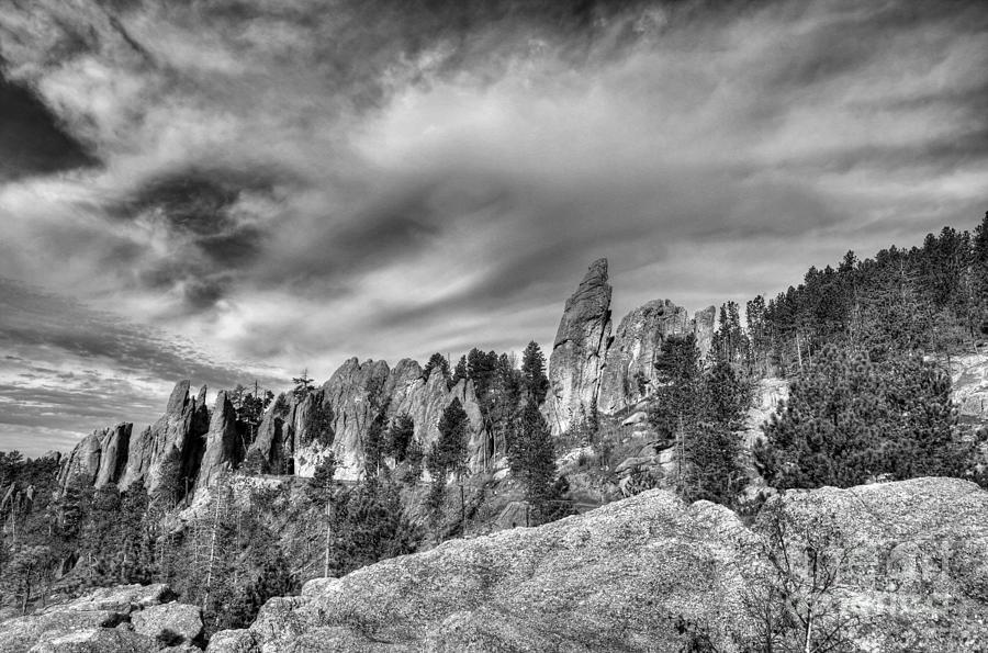 On The Needles Highway 5 BW Photograph by Mel Steinhauer