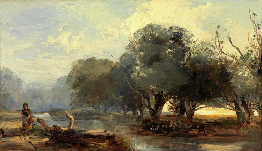 On The Norfolk Broads, Henry Bright, 1814-1873 Painting By Litz ...