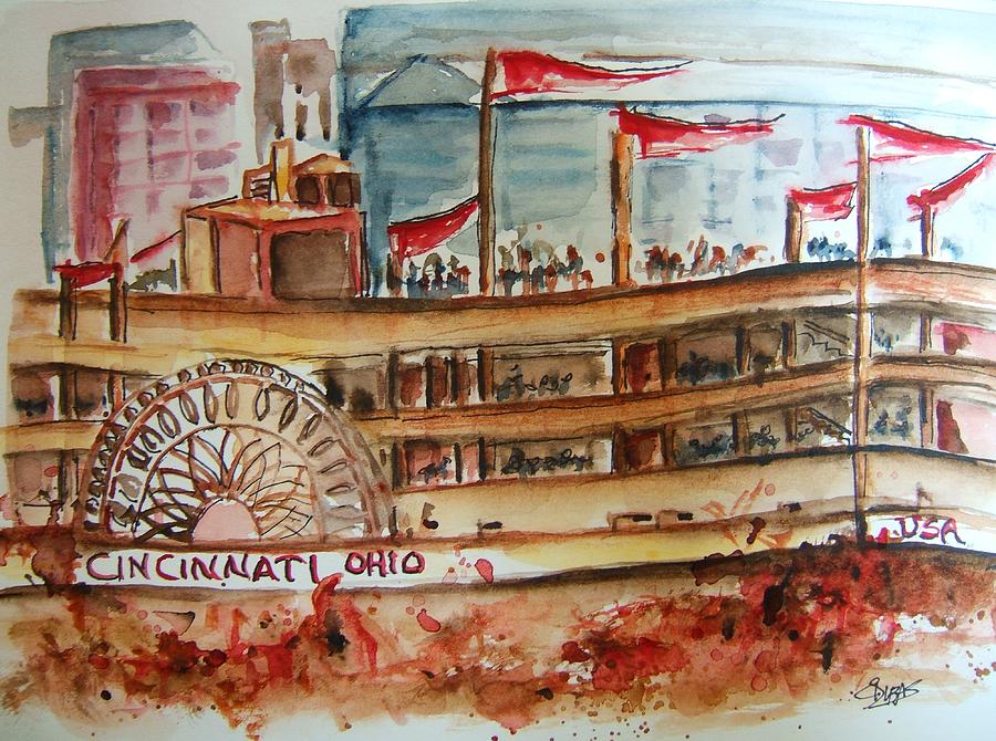 On the Ohio River Painting by Elaine Duras