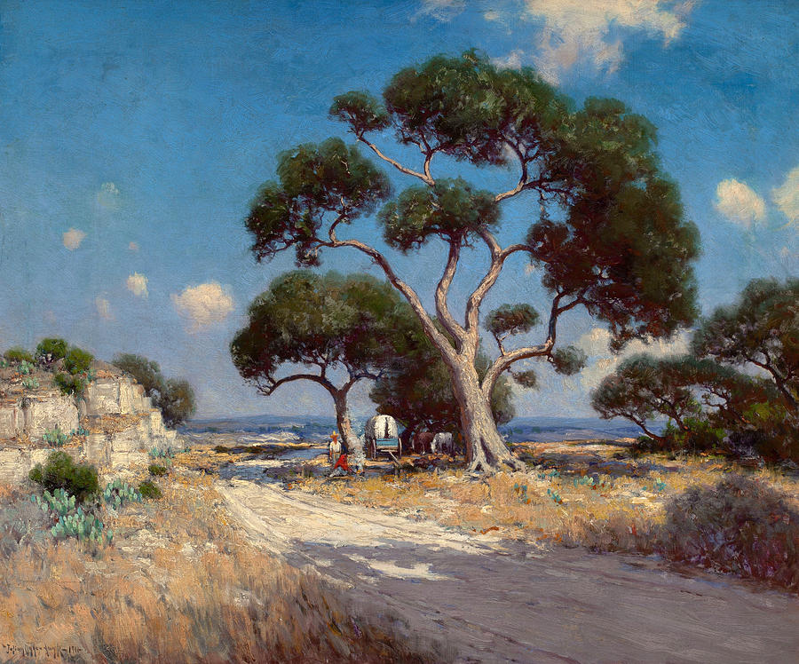 Landscape Painting - On the Old Blanco Road Southwest Texas by Julian Onderdonk