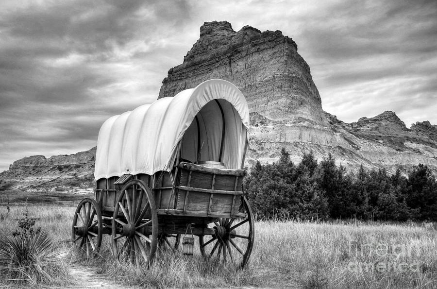 On The Oregon Trail BW Photograph by Mel Steinhauer