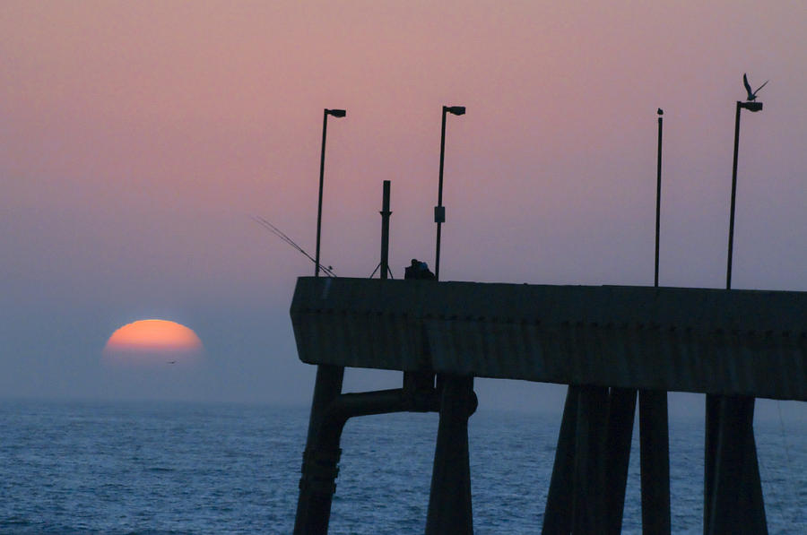 Sunset Photograph - On The Pacifica Pier At Sunset by Scott Lenhart