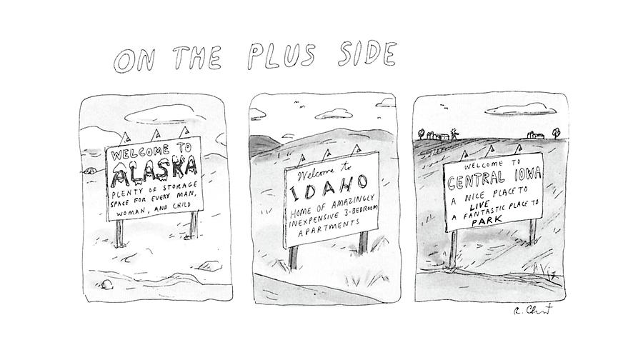 On The Plus Side Drawing by Roz Chast