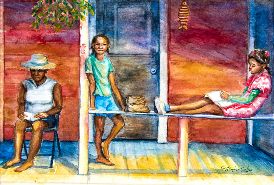 On the Porch Painting by Patricia Allingham Carlson