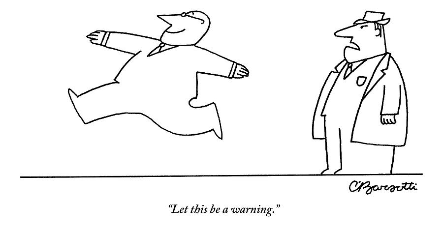 On The Right Side Of The Frame Is A Man In A Suit Drawing by Charles Barsotti