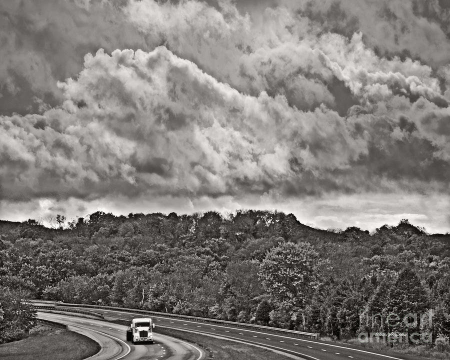 Mountain Photograph - On the Road Again 2 Black and White by Walter Herrit