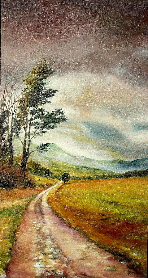 On the Road Painting by Sorin Apostolescu