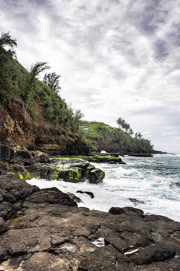On the Rocks at Secret Beach - Kilauea - Kauai - Hawaii Photograph by Belinda Greb