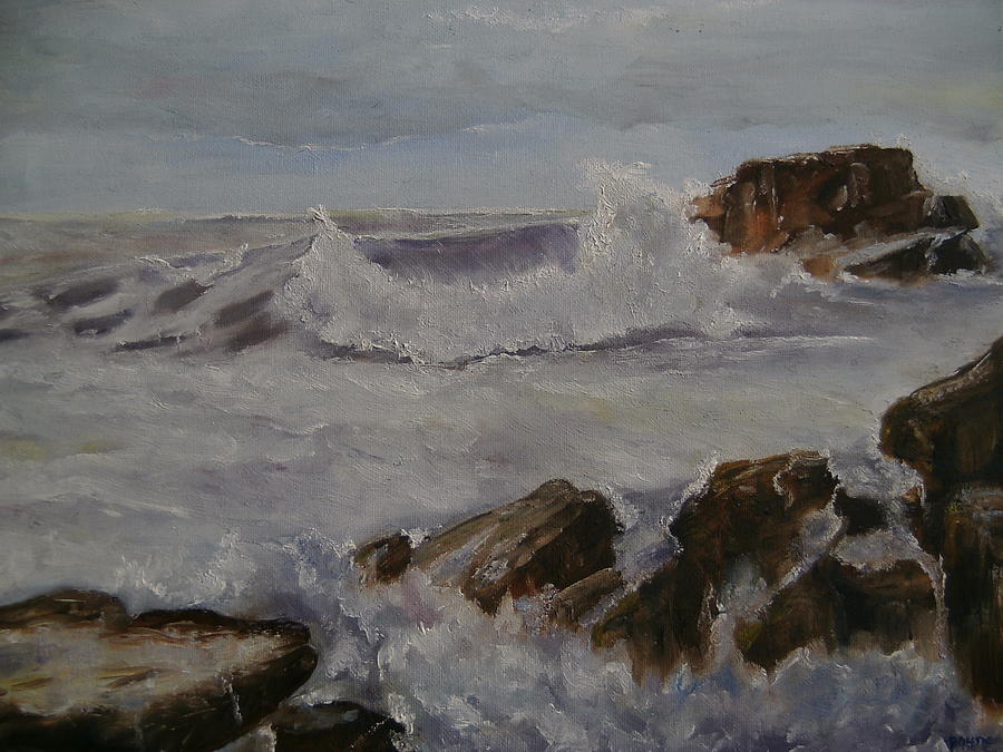 Ocean Painting - On The Rocks by Deana Smith