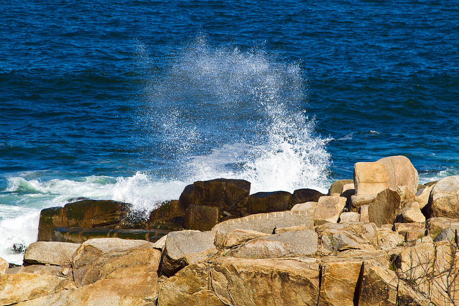 On the Rocks With a Splash Photograph by John Hoey
